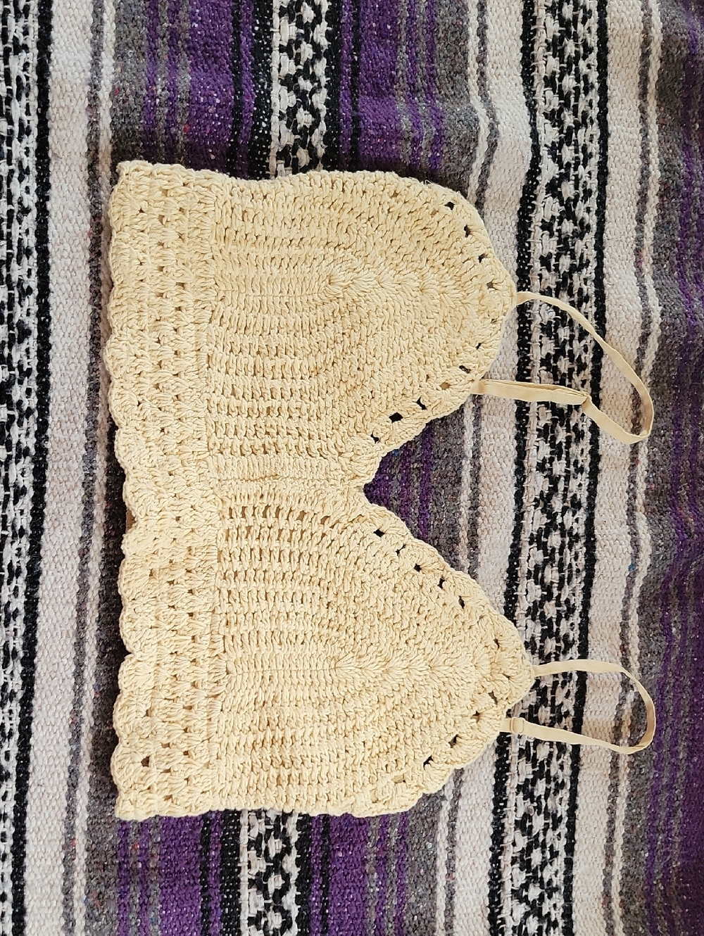 Cream Crochet Crop Top – Lightweight Summer Bralette